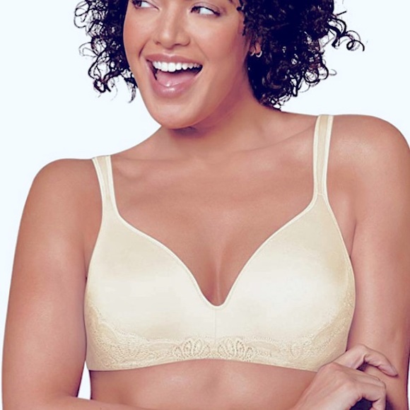 Playtex Other - Playtex Bra Love My Curves Side Smoothing Wirefree Tru Support Ivory Pearl 40D